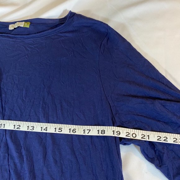 Drapey Deep purple-Blue Soft Jersey oversized top Ruched drawstring sleeves - Picture 8 of 11